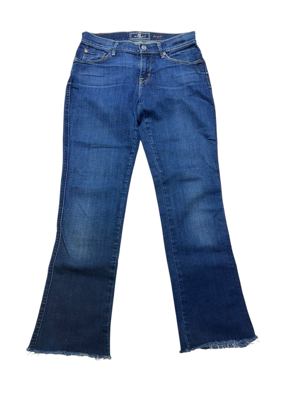 7 For All Mankind A Pocket Flare Jeans 26 Y2K Low Rise Dark Wash Petite